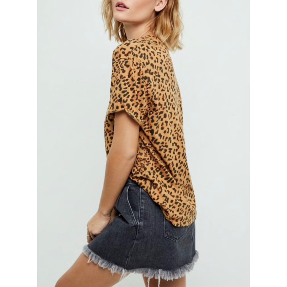 Free People Cheetah Print Ringer Tee - Picture 4 of 11